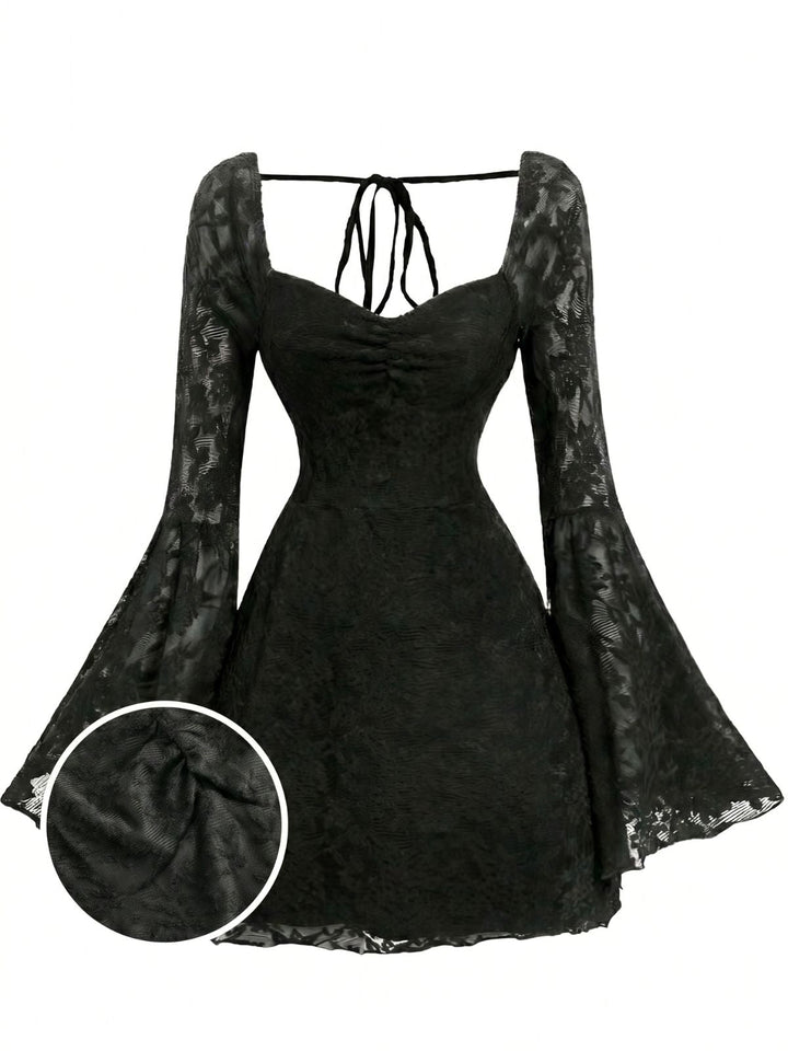 Black 1950s Lace Halter Vintage Top