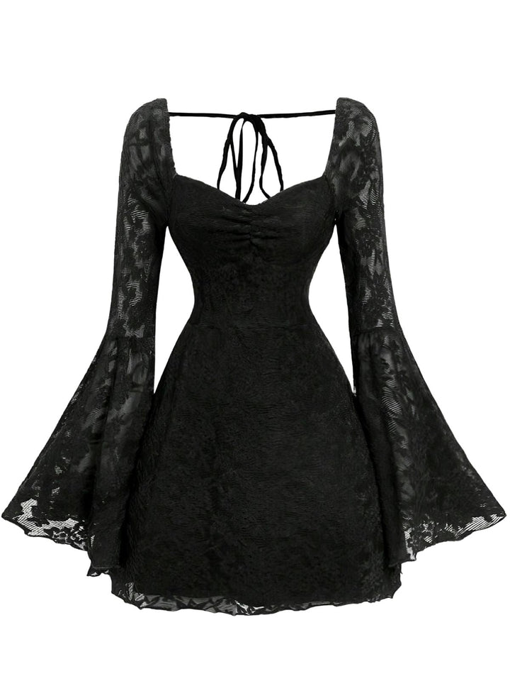 Black 1950s Lace Halter Vintage Top 2