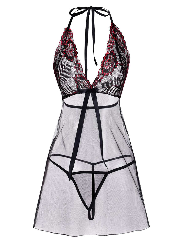 LaceUp Halter Embroide Sheer | | vintage dress, retro fashion