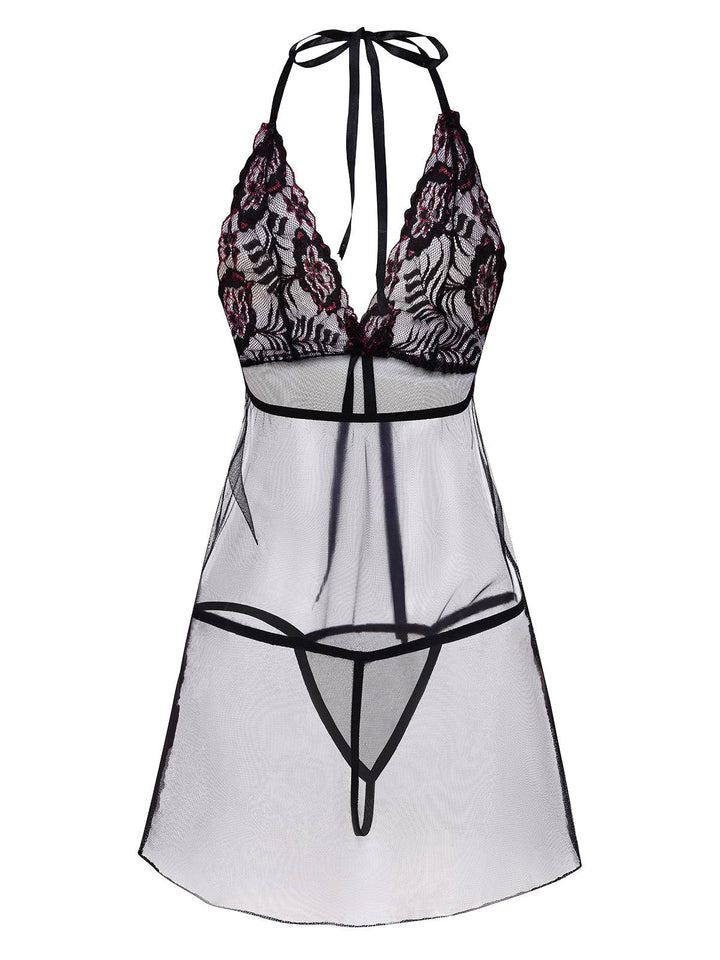 LaceUp Halter Embroide Sheer | | vintage dress, retro fashion