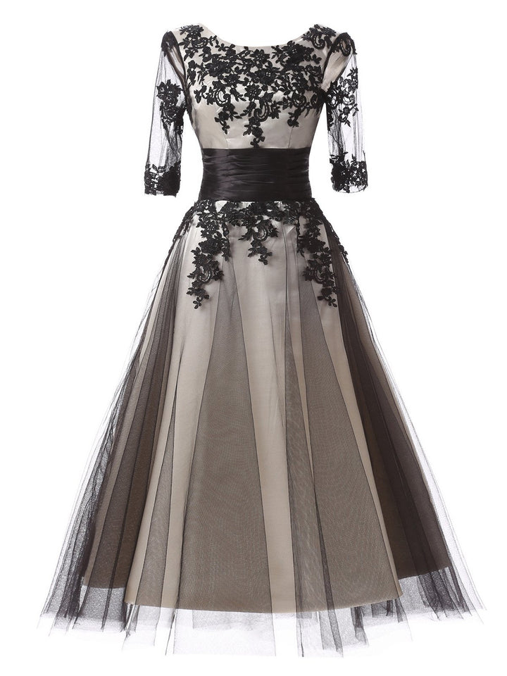 Black 1950s Mesh Swing Dress: timeless style reimagined