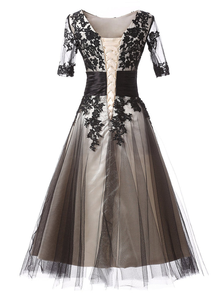 Black 1950s Mesh Swing Dress: timeless style reimagined