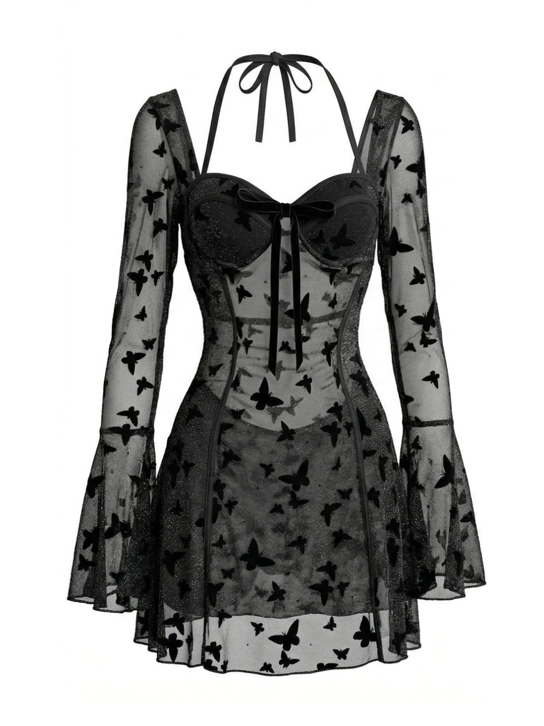 Black 1950s One Piece Halter Swimsuit - vintage swimsuit, pin-up style, classic black