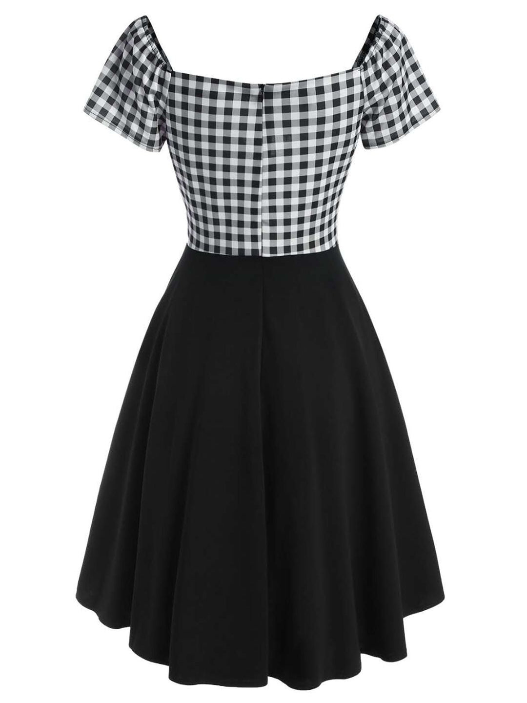 Black 1950s Plaids Button Swing Dress — vintage elegance for the modern woman