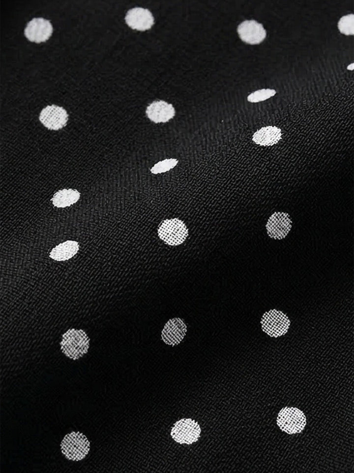 Black 1950s Polka Dot Halter Backless Swim Dress - vintage dress, retro fashion, elegant style for vintage lovers