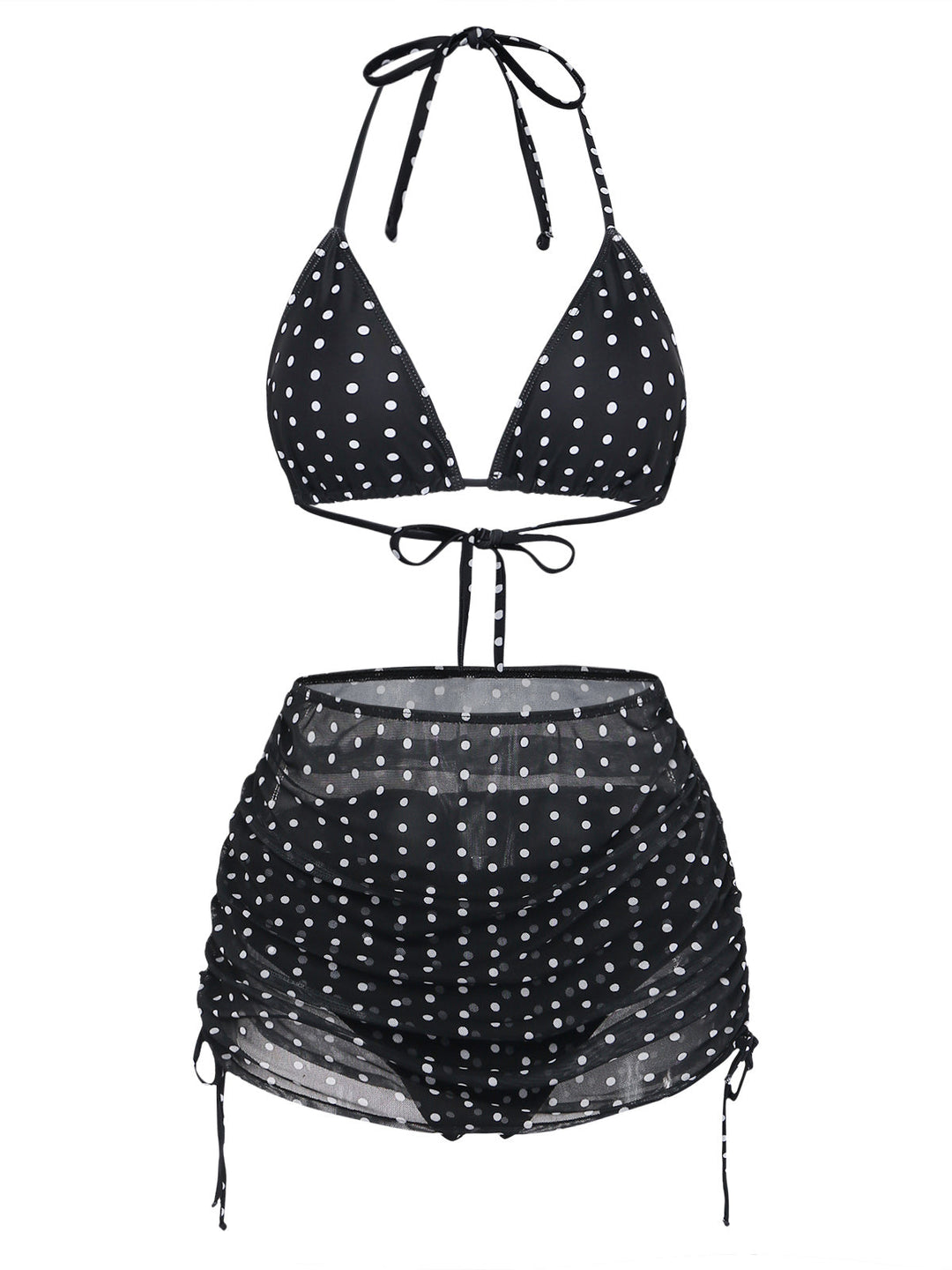 Black 1950s Ruched Tankini Set 7