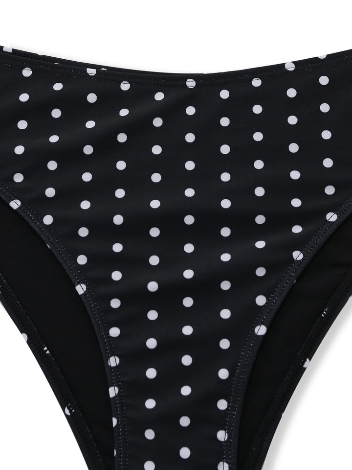 Black 1950s Ruched Tankini Set 2