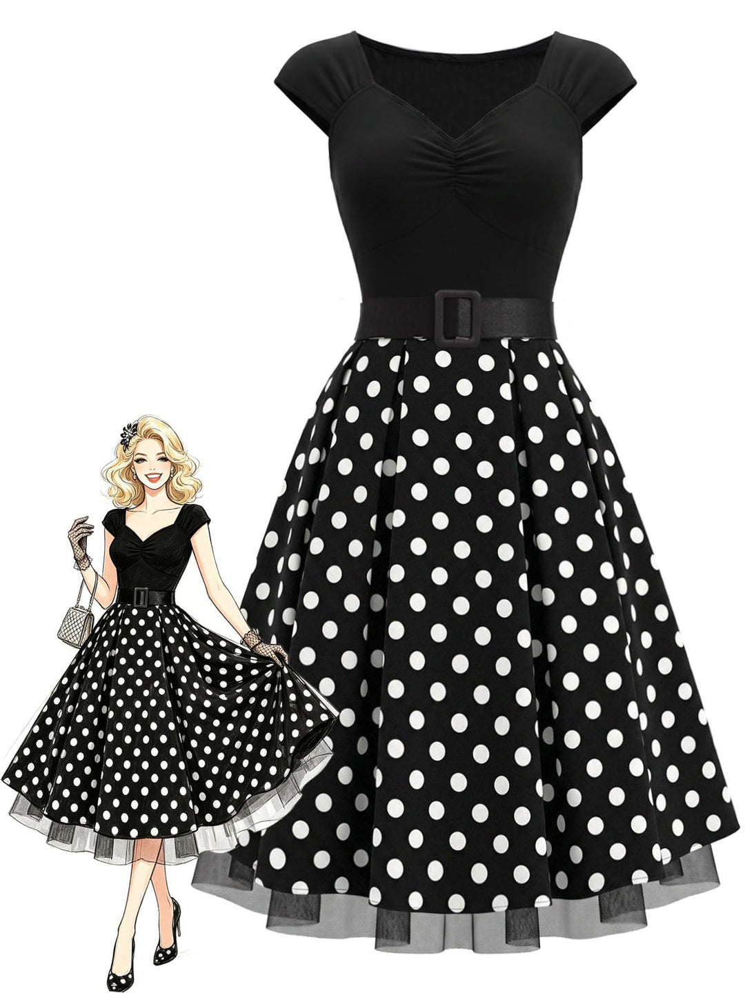 [Pre-Sale] Black 1950s Mesh Vintage Classic Dress 2