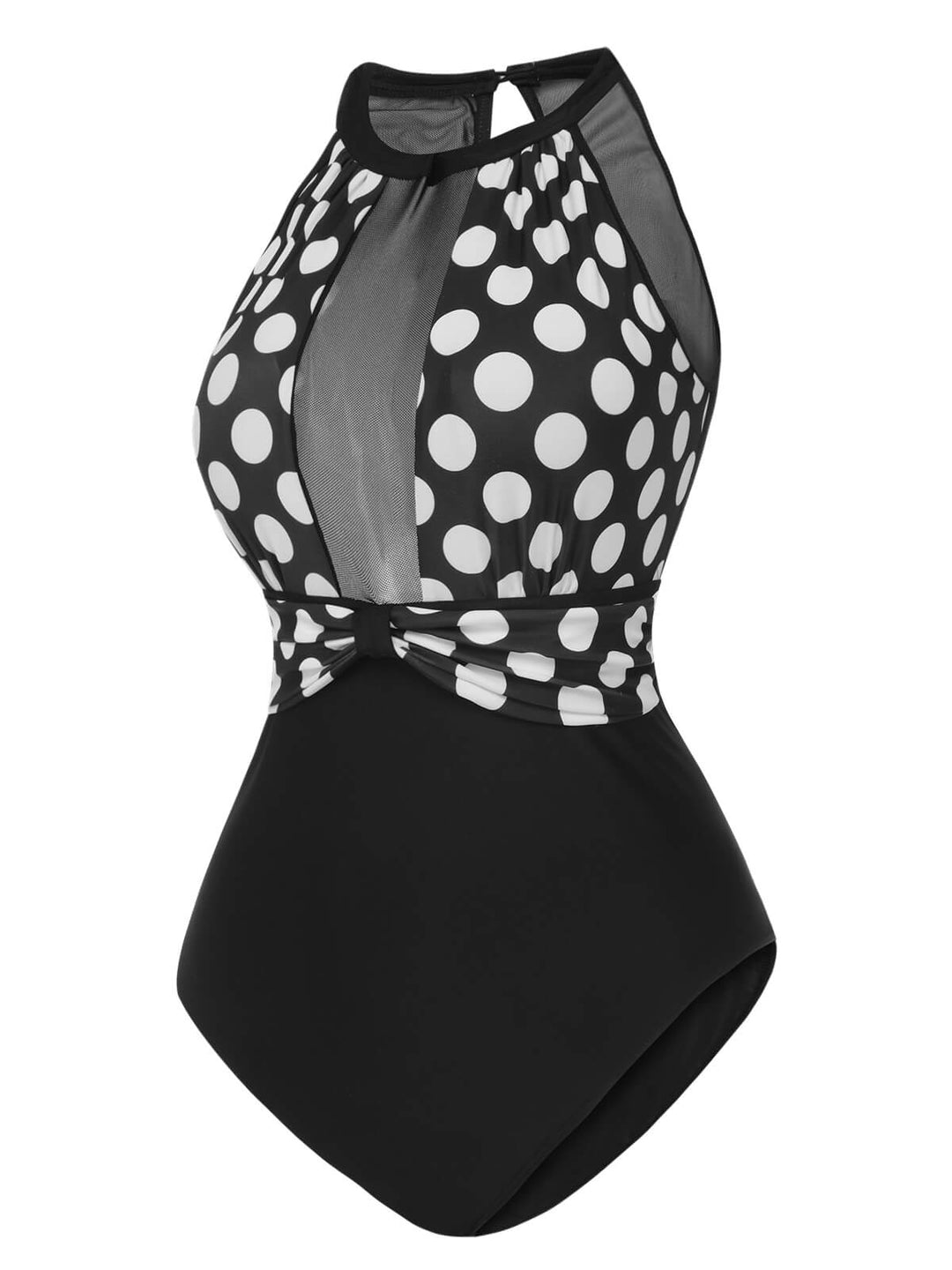 Black 1950s Polka Dot Swimsuit, vintage swimsuit, pin-up swimwear - perfect for women who love vintage and retro fashion