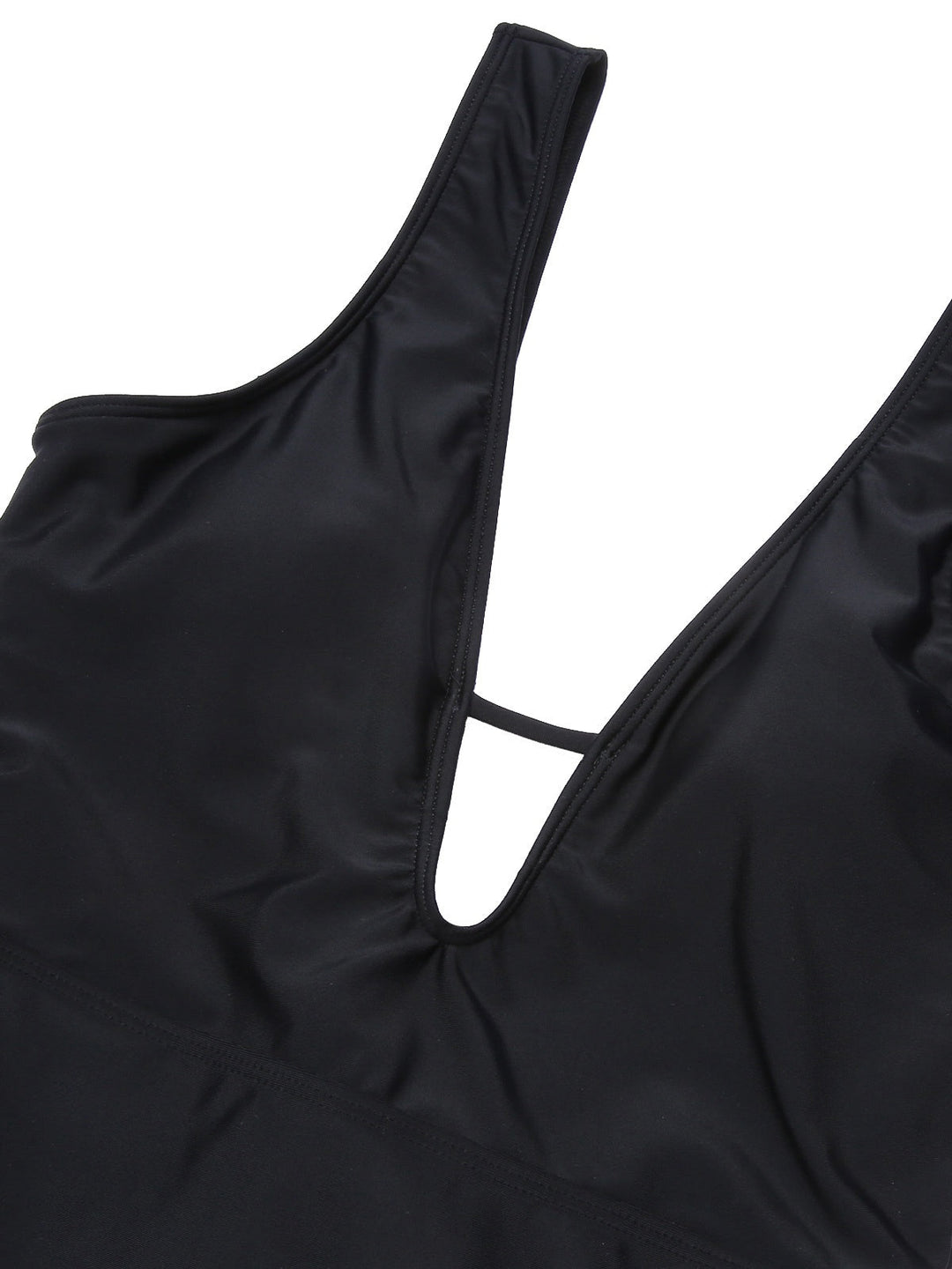 Black 1950s Polka Dot V-Neck Bow Swimsuit, vintage swimsuit, pin-up swimwear - perfect for women who love vintage and retro fashion
