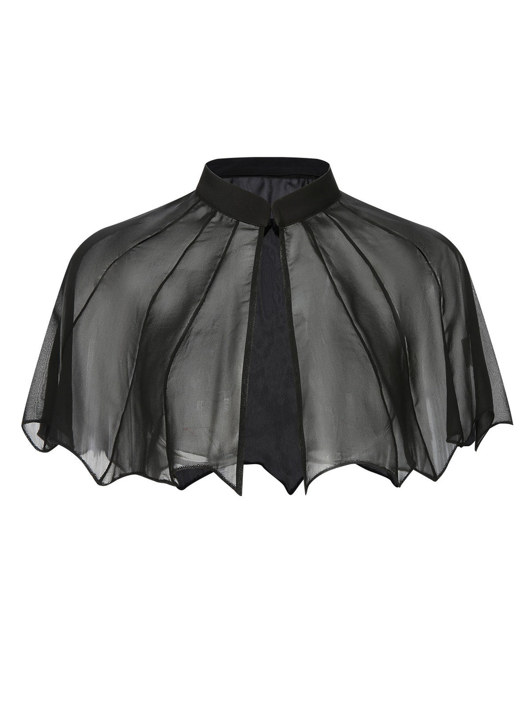 Black 1950s Solid Bat Wing Sheer Cape, vintage fashion, retro style - perfect for women who love vintage and retro fashion