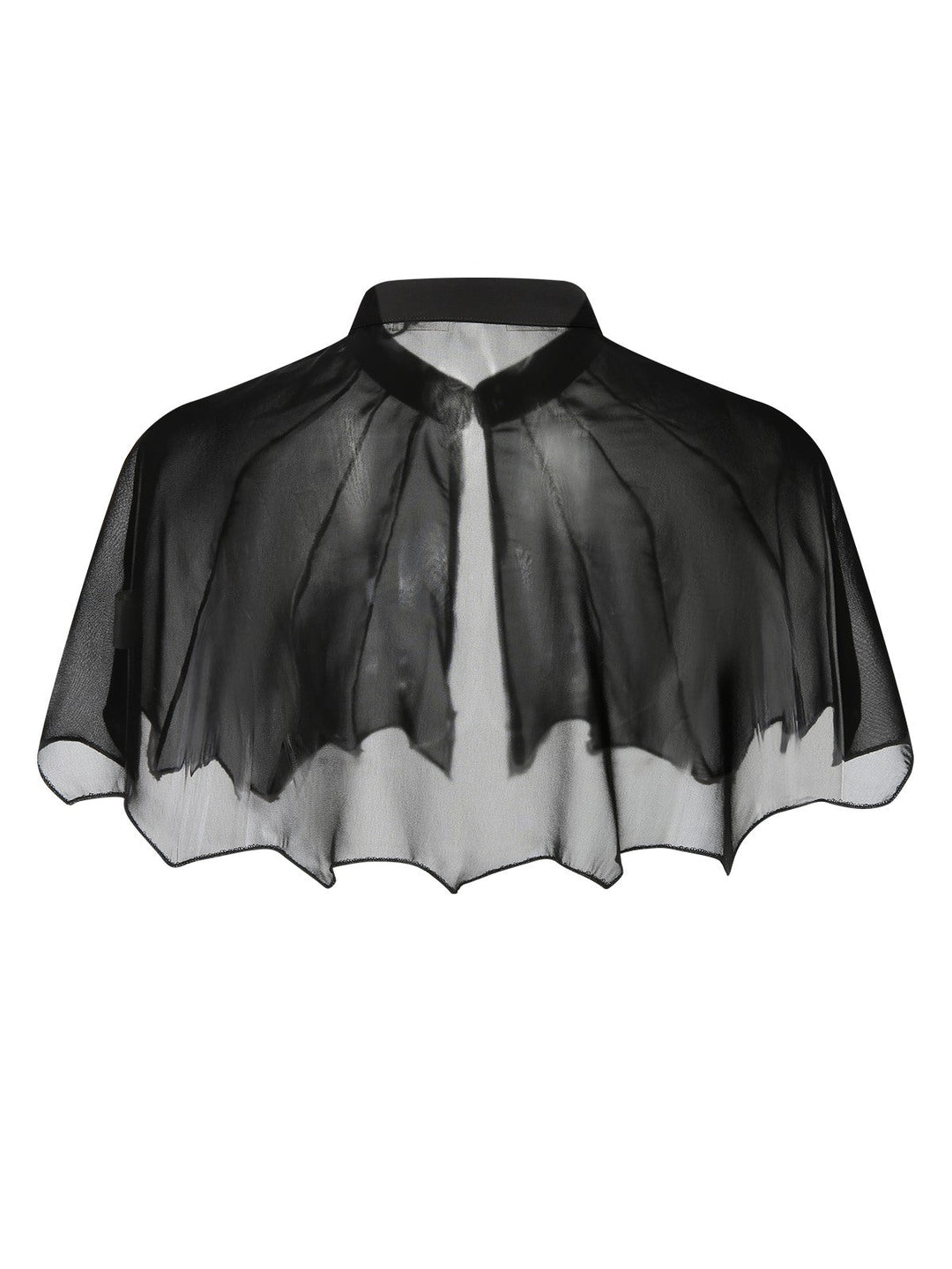 Black 1950s Solid Bat Wing Sheer Cape, vintage fashion, retro style - perfect for women who love vintage and retro fashion