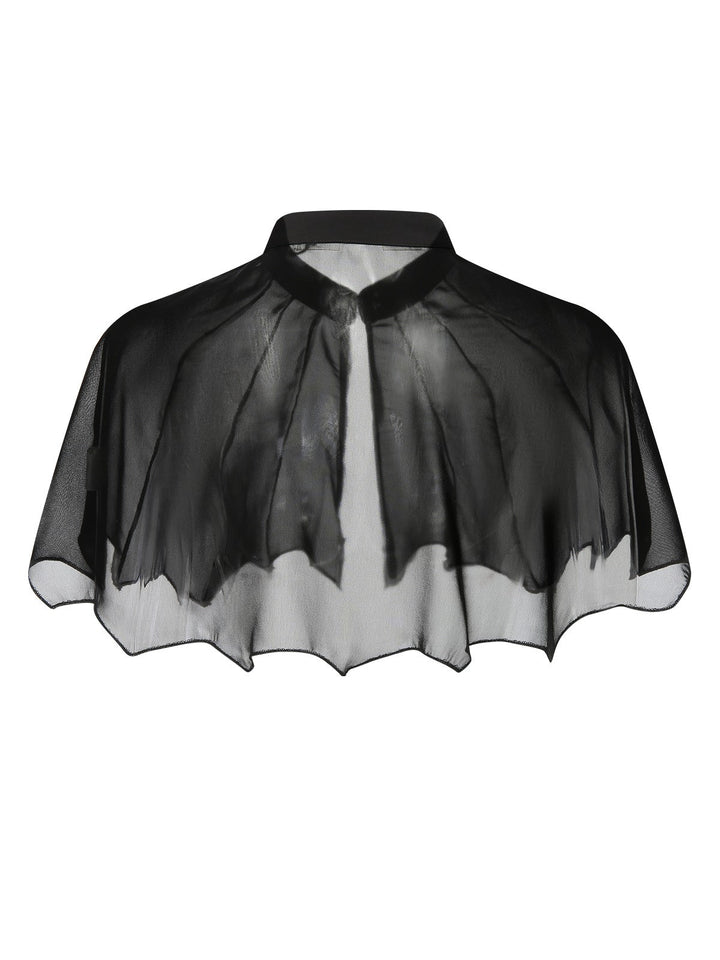 Black 1950s Solid Bat Wing Sheer Cape, vintage fashion, retro style - perfect for women who love vintage and retro fashion