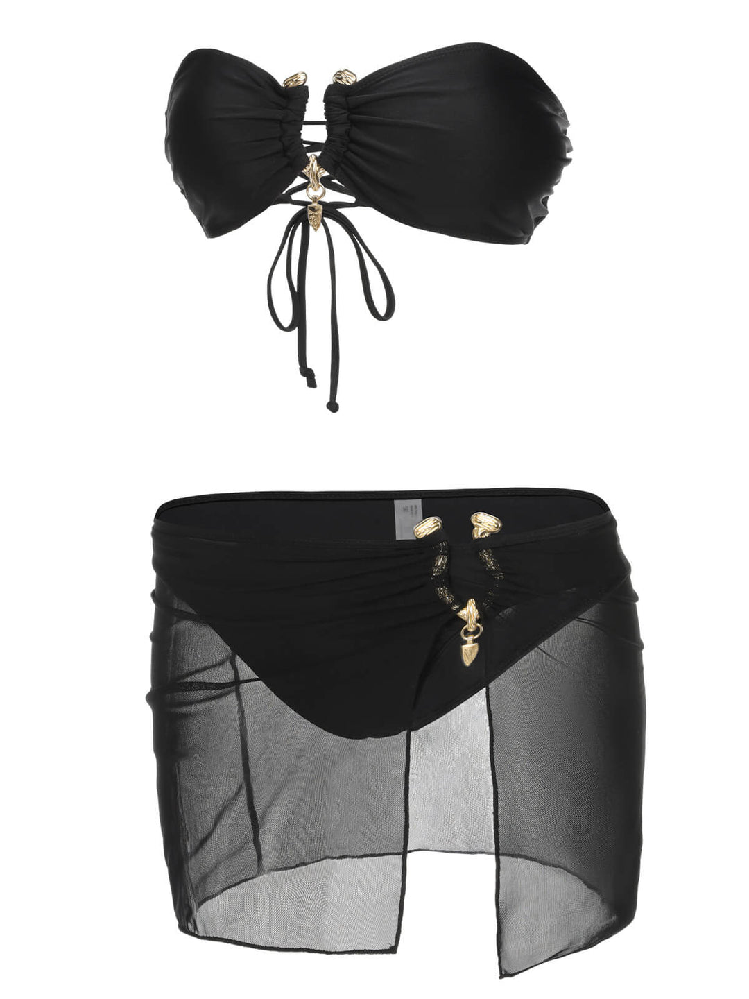 Black 1950s Solid Bikini Set With Skirt, vintage skirt, retro style - perfect for women who love vintage and retro fashion