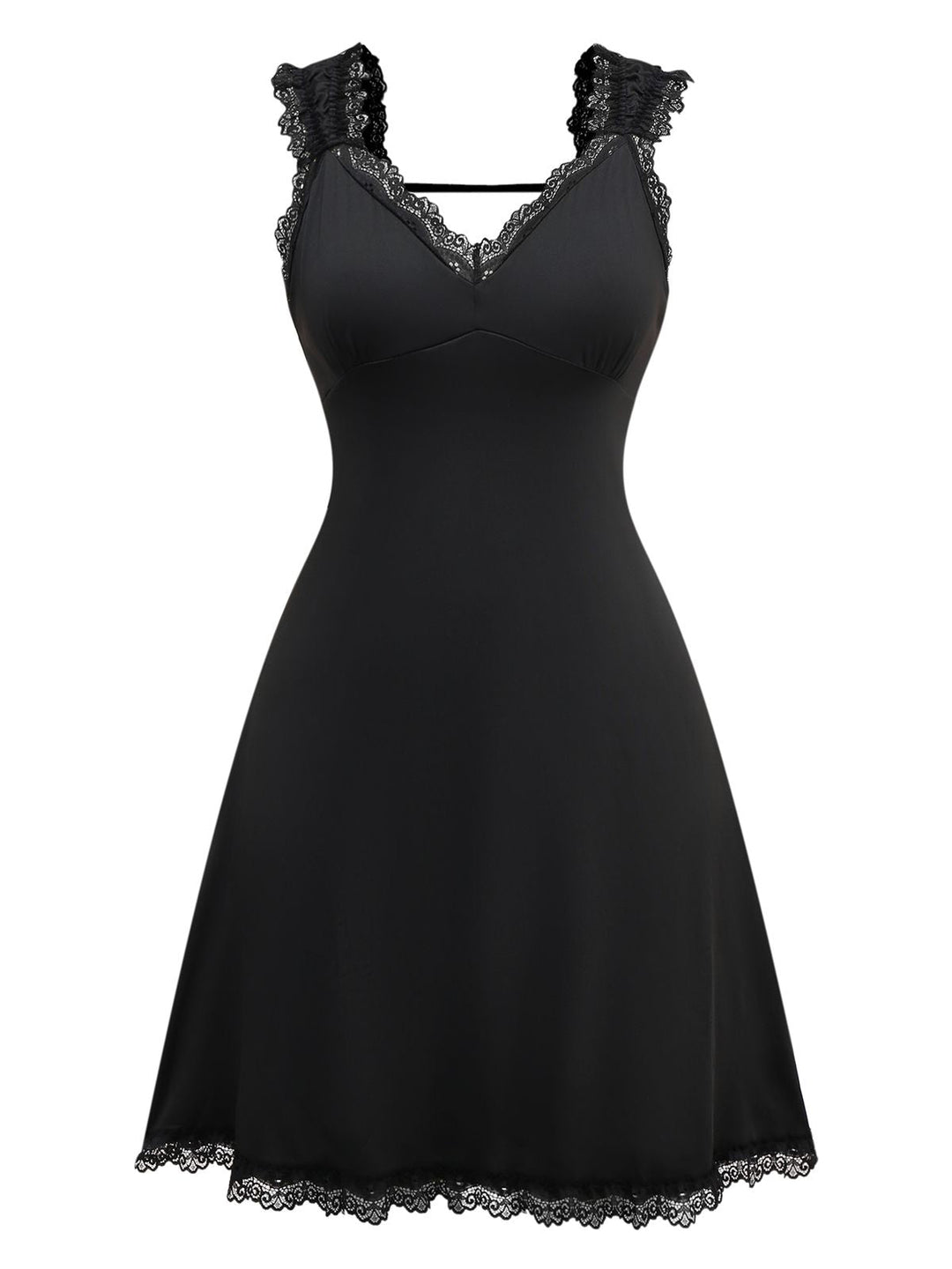 Black Solid Butterfly Backless Nightdress - vintage dress, retro fashion, rockabilly