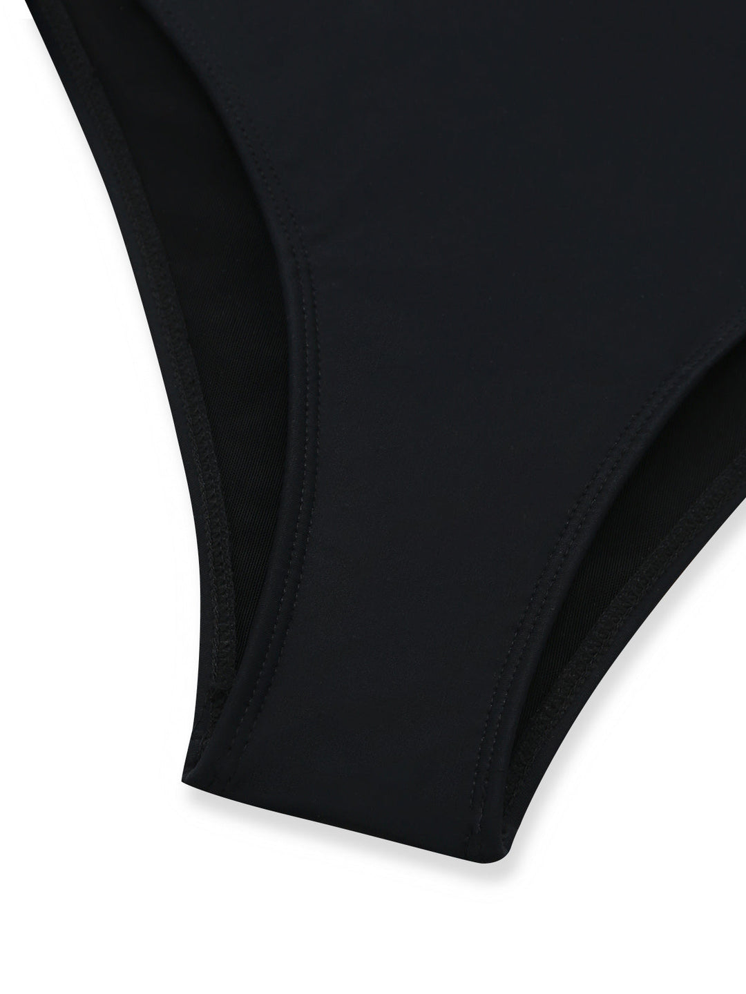 Black 1950s Solid Deep V Tummy Control One-Piece Swimsuit | vintage swimwear, retro swimsuit, pin-up style - perfect for retro fashion enthusiasts