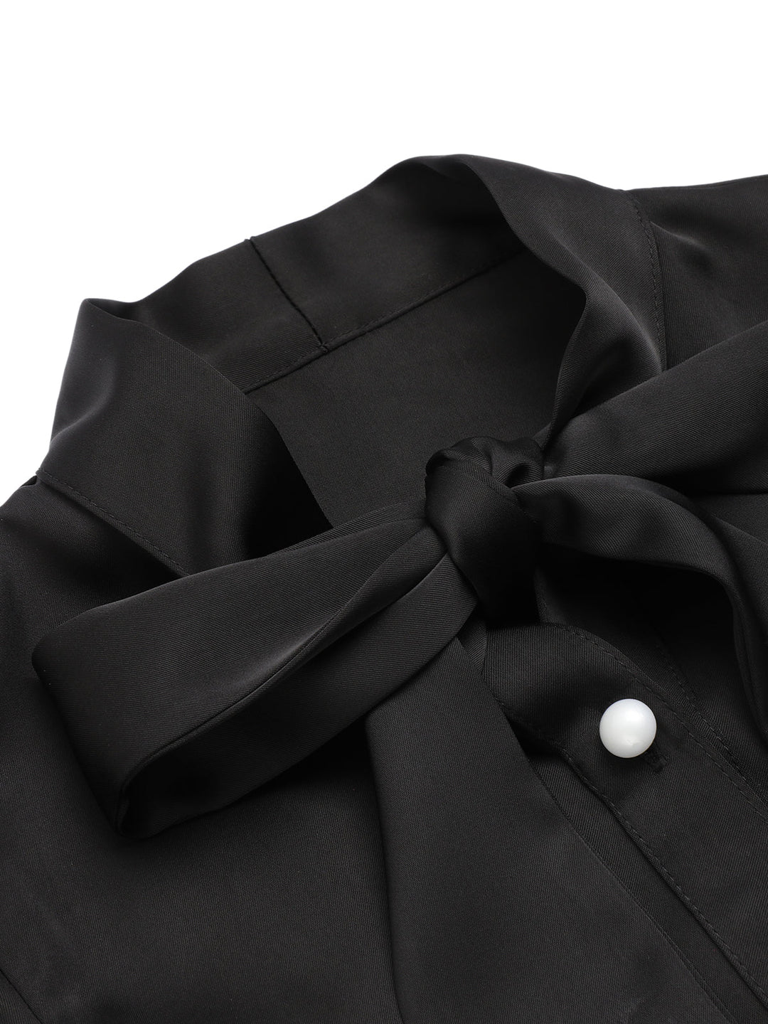 Black 1950s Solid Ruffled-Sleeve Blouse, vintage top, retro blouse - perfect for women who love vintage and retro fashion