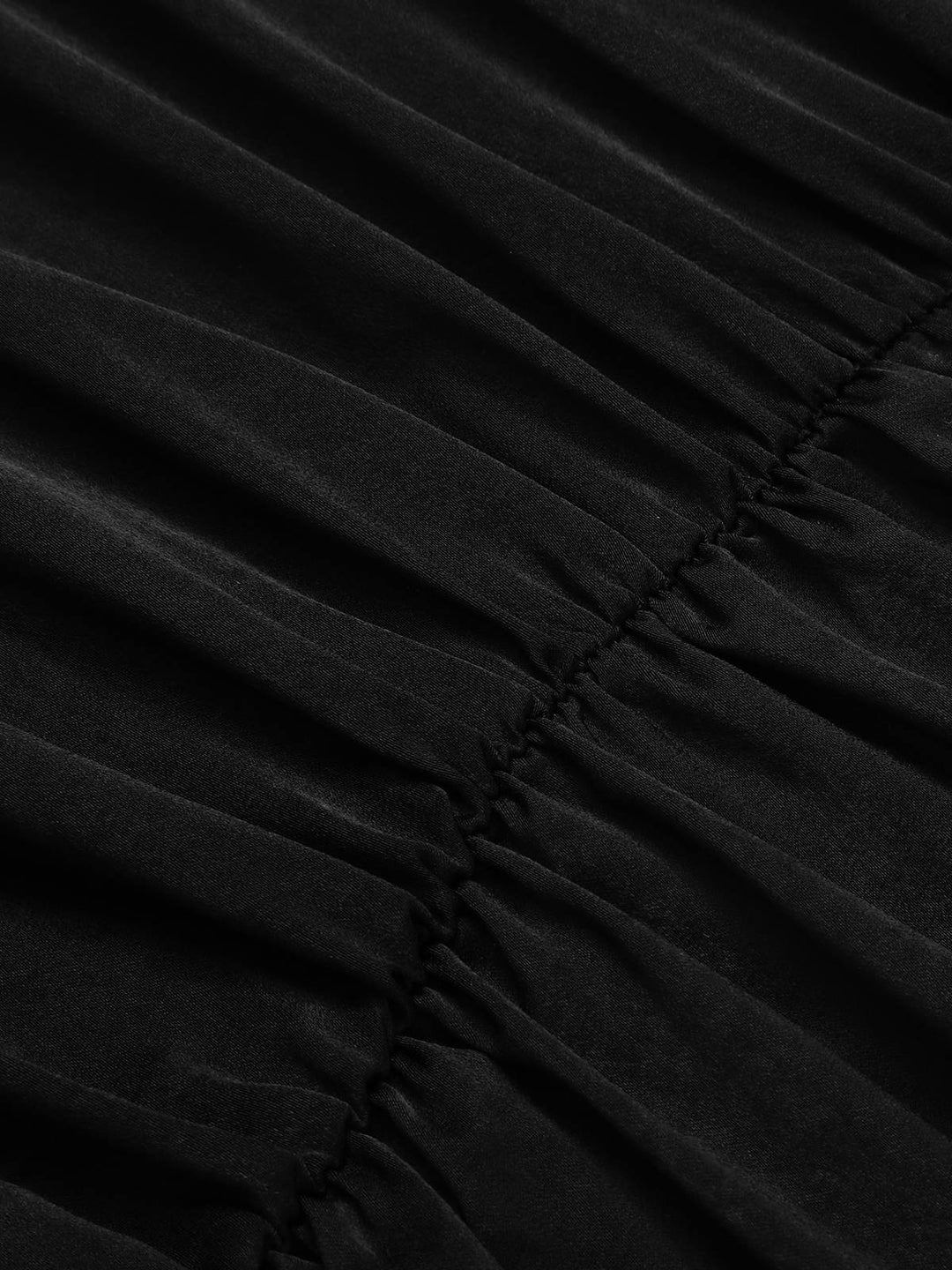 Black 1950s Solid Ruffles V-Neck Dress, vintage dress, retro fashion, rockabilly, pin-up fashion - perfect for women who love vintage and retro fashion