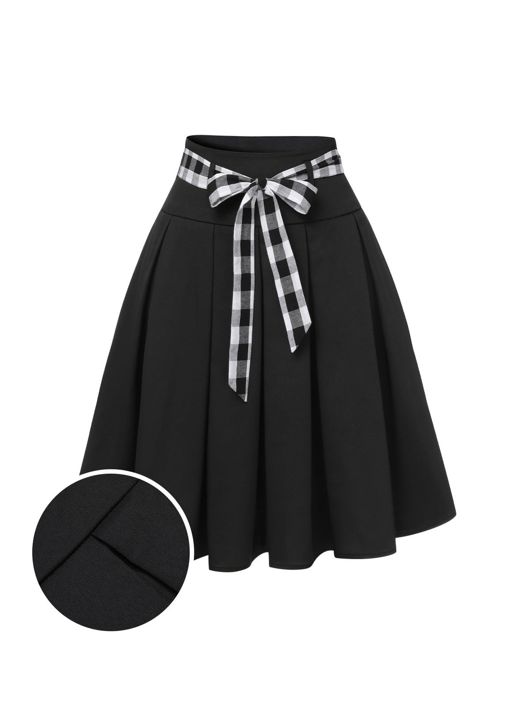 Black 1950s Solid Umbrella Skirt with Belt, vintage skirt, retro style - perfect for women who love vintage and retro fashion