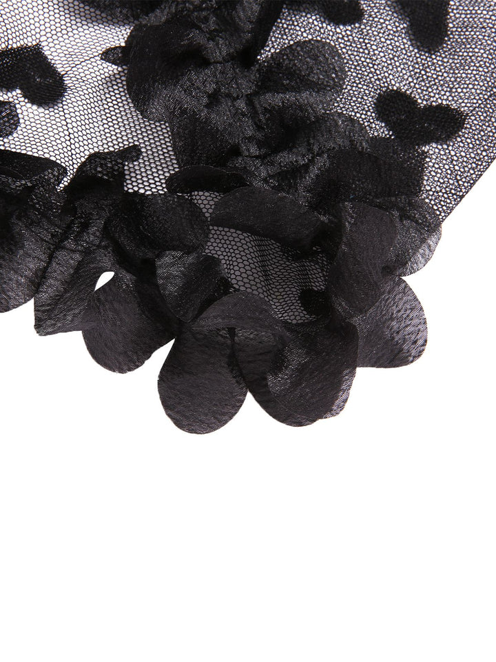 Black Spaghetti Strap Heart Lace Nightgown — the kind of dress that makes strangers smile