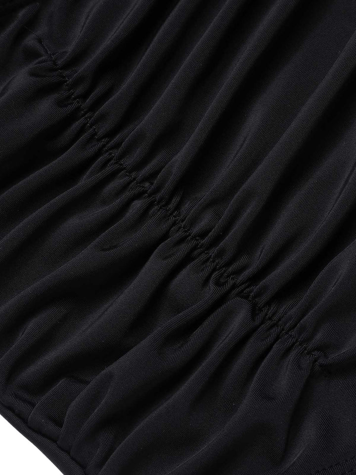 Black 1950s Strap Hollow One-Piece Swimsuit — because 1950s glamour never goes out of style