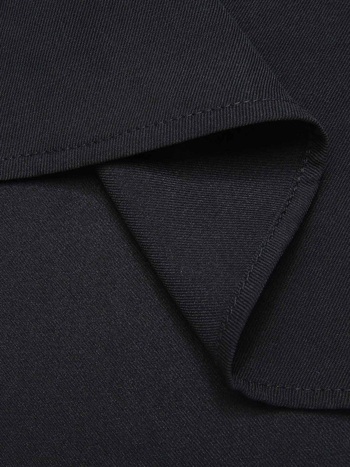 Black 1950s Stripe Lapel Halter Patchwork Dress: timeless style reimagined