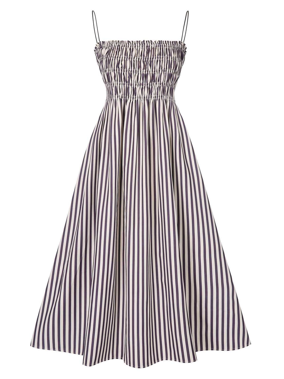 Black 1950s Stripe Wrinkles Spaghetti Straps Dress, vintage dress, retro fashion, rockabilly, pin-up fashion - perfect for women who love vintage and retro fashion
