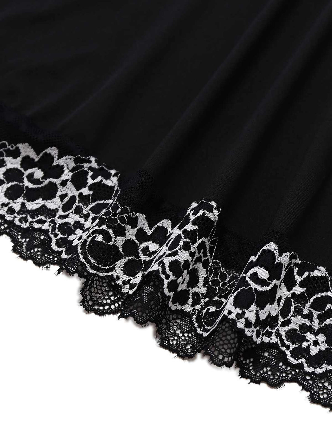 Black Velvet Lace Slip Nightgown - vintage nightgown, retro sleepwear, classic black