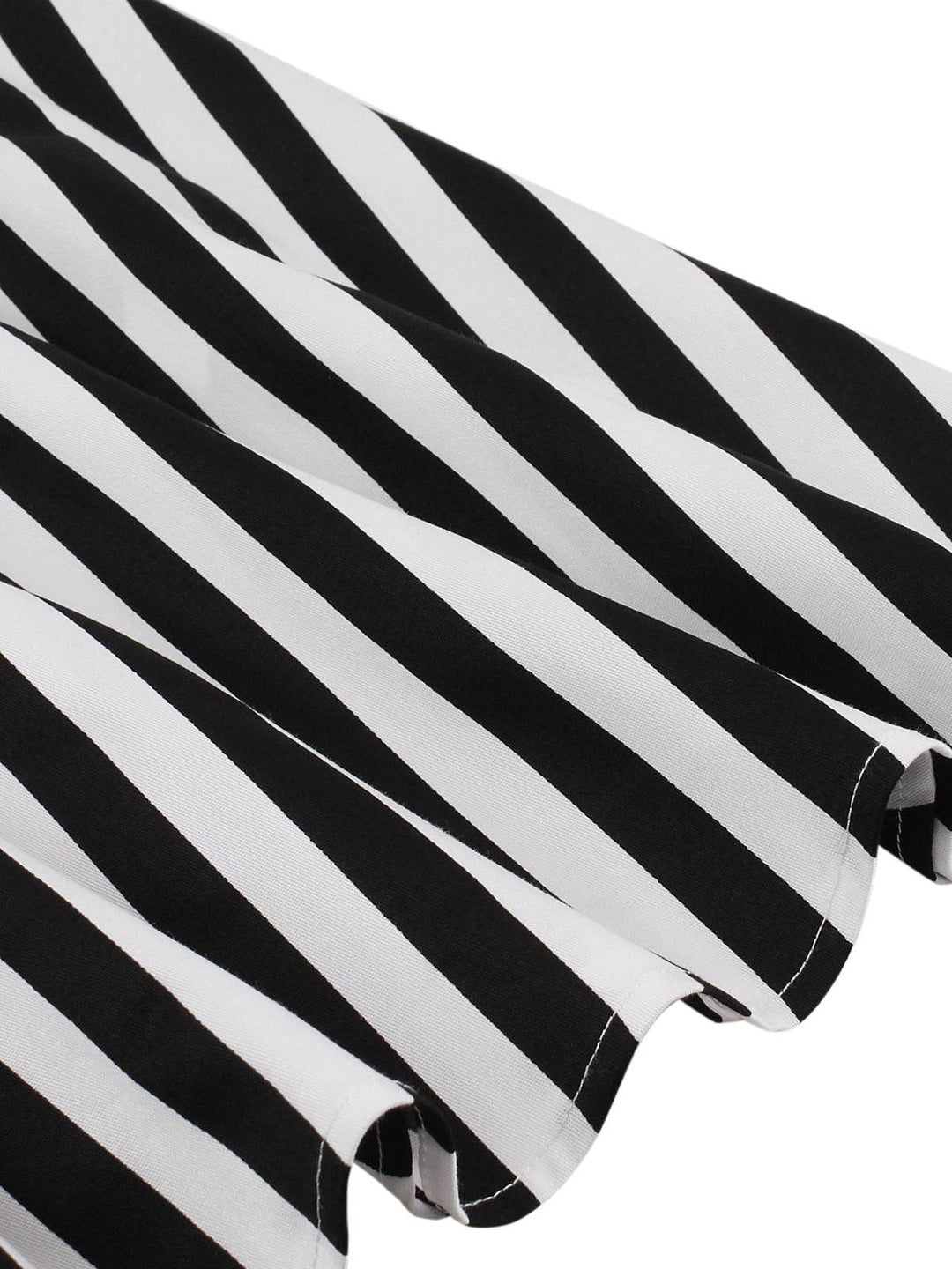 This Black 1950s Vertical Stripes Halter Dress wraps her in 1950s elegance, one twirl at a time