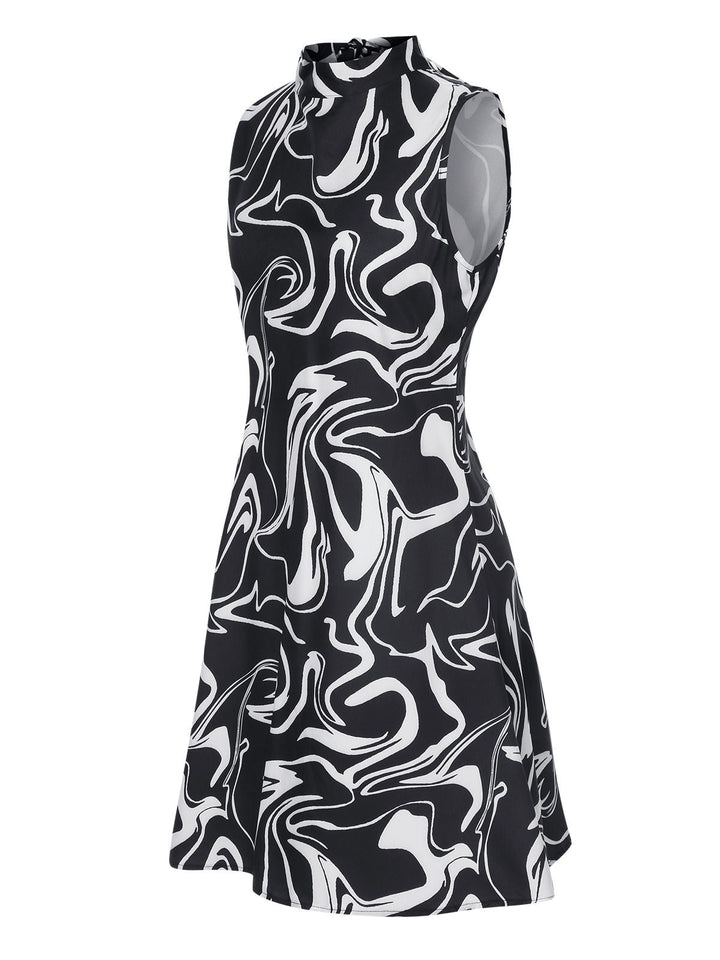 Black 1960s Colorblock Stand Collar Dress, vintage dress, retro fashion - perfect for women who love vintage and retro fashion