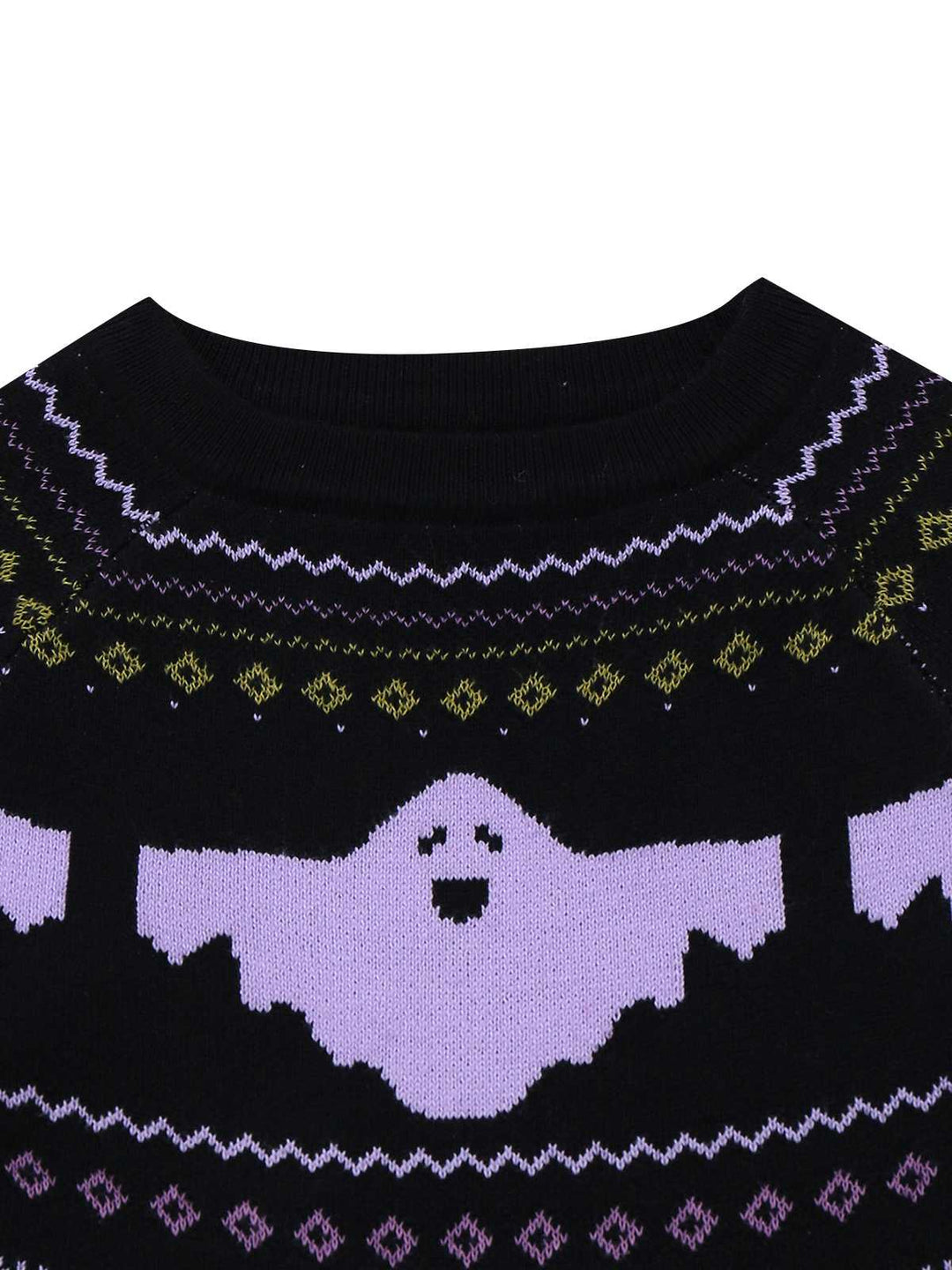 Black 1960s Dots Halloween Ghost Sweater Dress - vintage dress, retro fashion, classic black