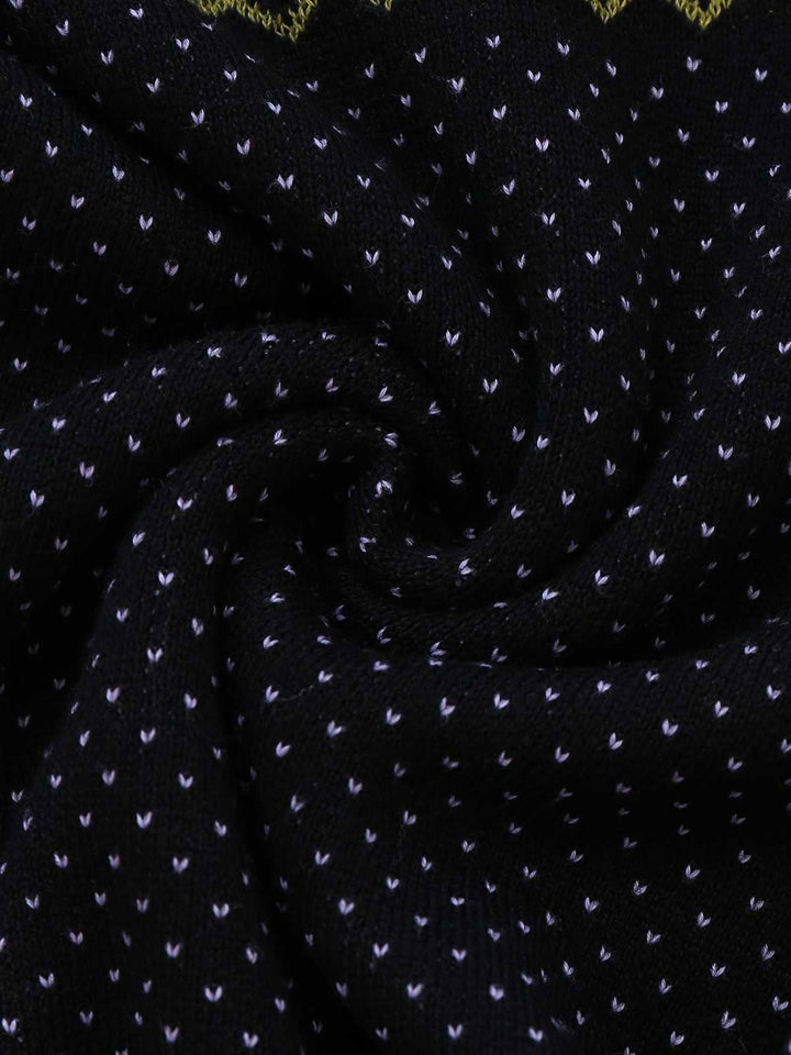 Black 1960s Dots Halloween Ghost Sweater Dress - vintage dress, retro fashion, classic black