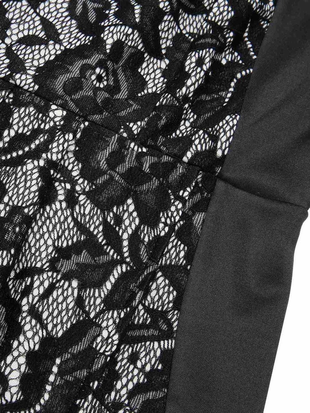 Black 1960s Floral Lace Slit Sleeveless Dress, vintage dress, retro fashion, floral print, lace detail - perfect for women who love vintage and retro fashion