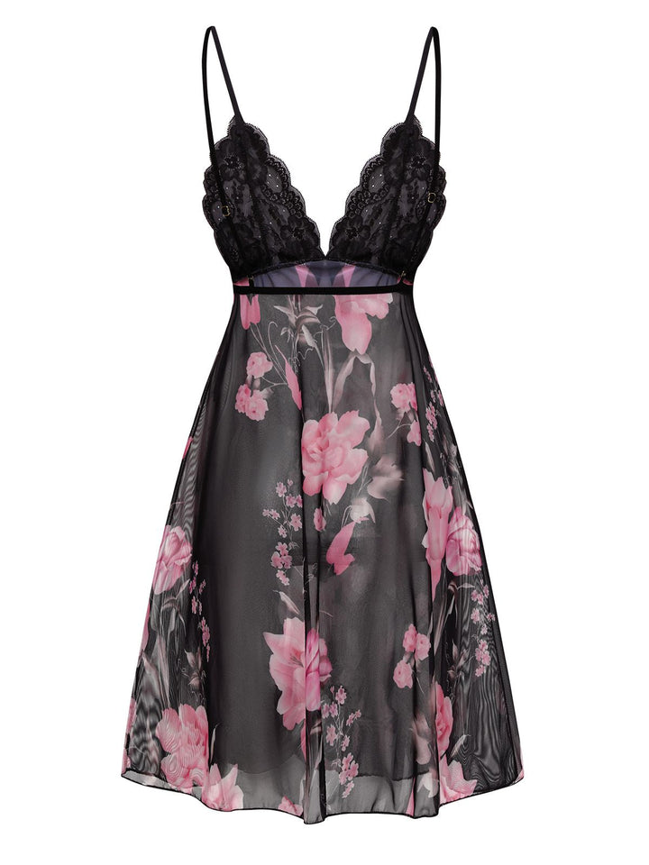 Floral Lace Straps Nightdress | | vintage dress, retro fashion
