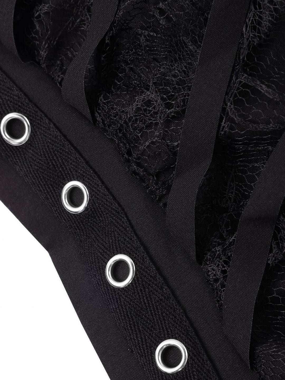 Black 1960s Grommet Halloween Spider Web Lace Skirt — because 1960s glamour deserves an encore