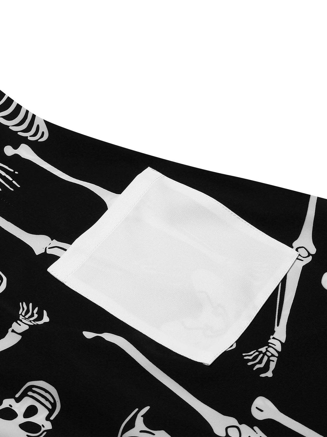 She slips into this Black 1960s Halloween Skeleton Lapel Mod Dress and suddenly it&