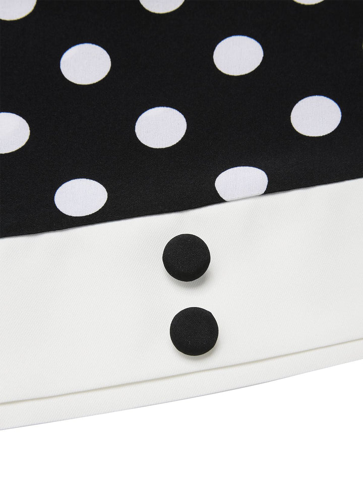 Black 1960s Polka Dot V-Neck Dress, vintage dress, retro fashion - perfect for women who love vintage and retro fashion