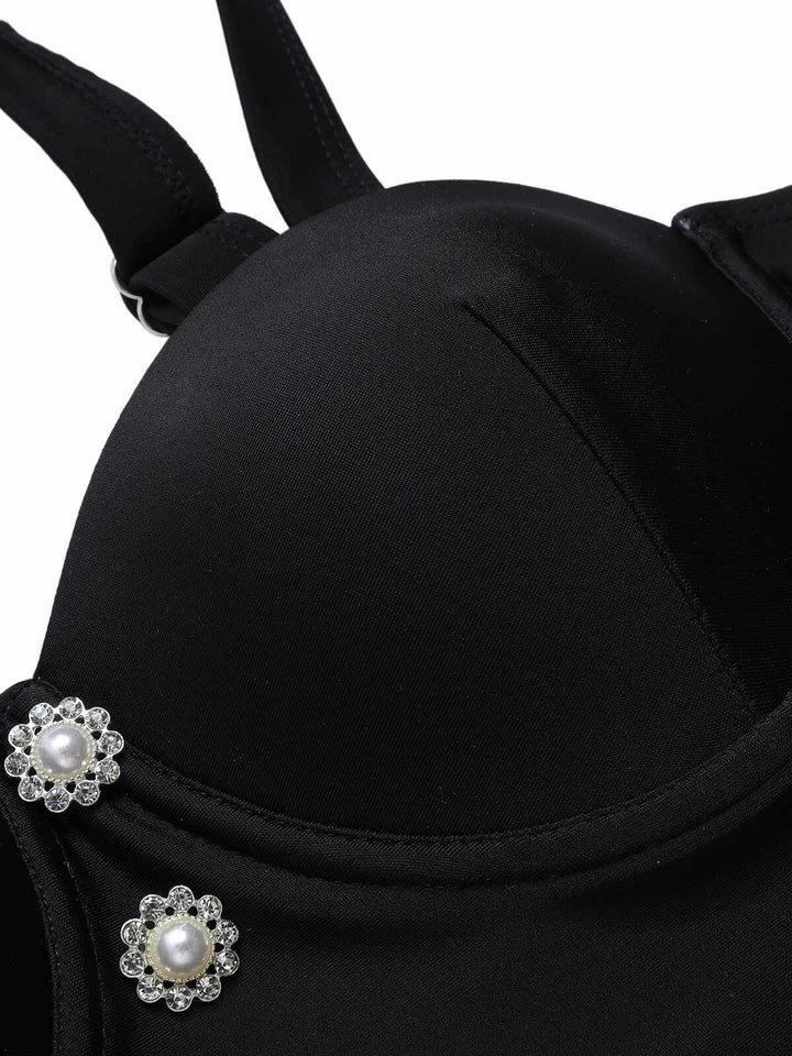 Black 1960s Polka Dots Mesh Swimsuit, vintage swimsuit, pin-up swimwear - perfect for women who love vintage and retro fashion