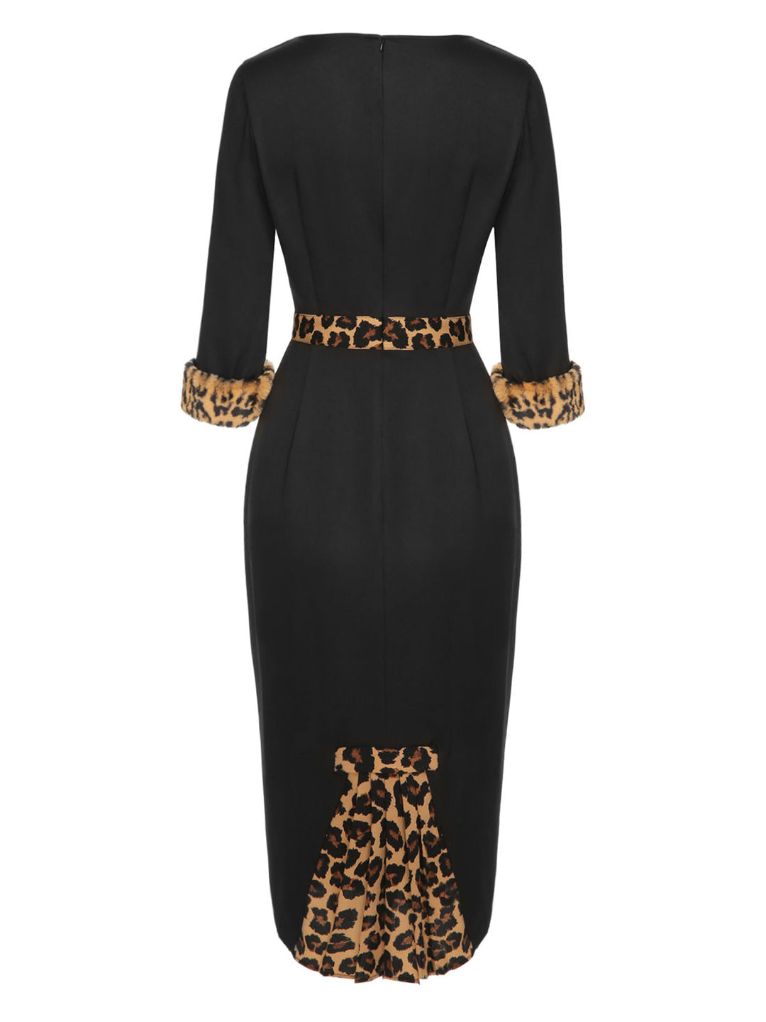 Black 1960s Raw Hem Leopard Asymmetric Wrap Dress, vintage dress, retro fashion - perfect for women who love vintage and retro fashion