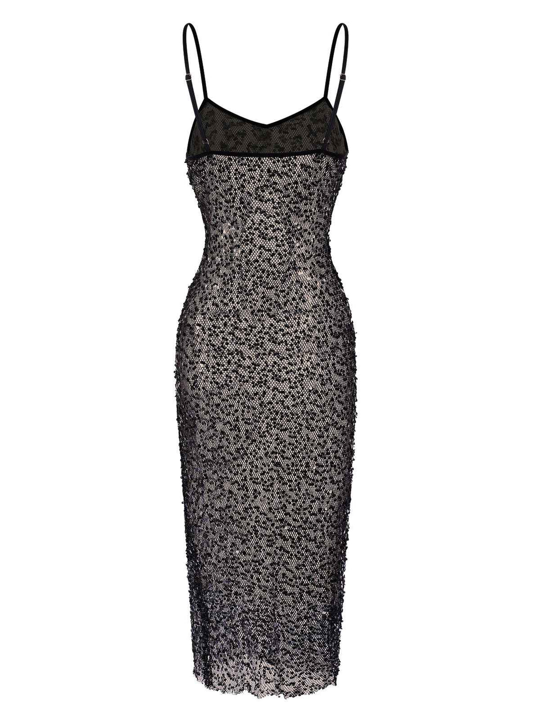 Black 1960s Sequined Spaghetti Straps Dress, vintage dress, retro fashion - perfect for women who love vintage and retro fashion