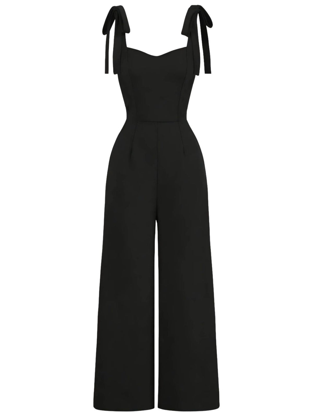 Black 1960s Sleeveless Spaghetti Strap Jumpsuit - vintage romper, retro jumpsuit for vintage lovers