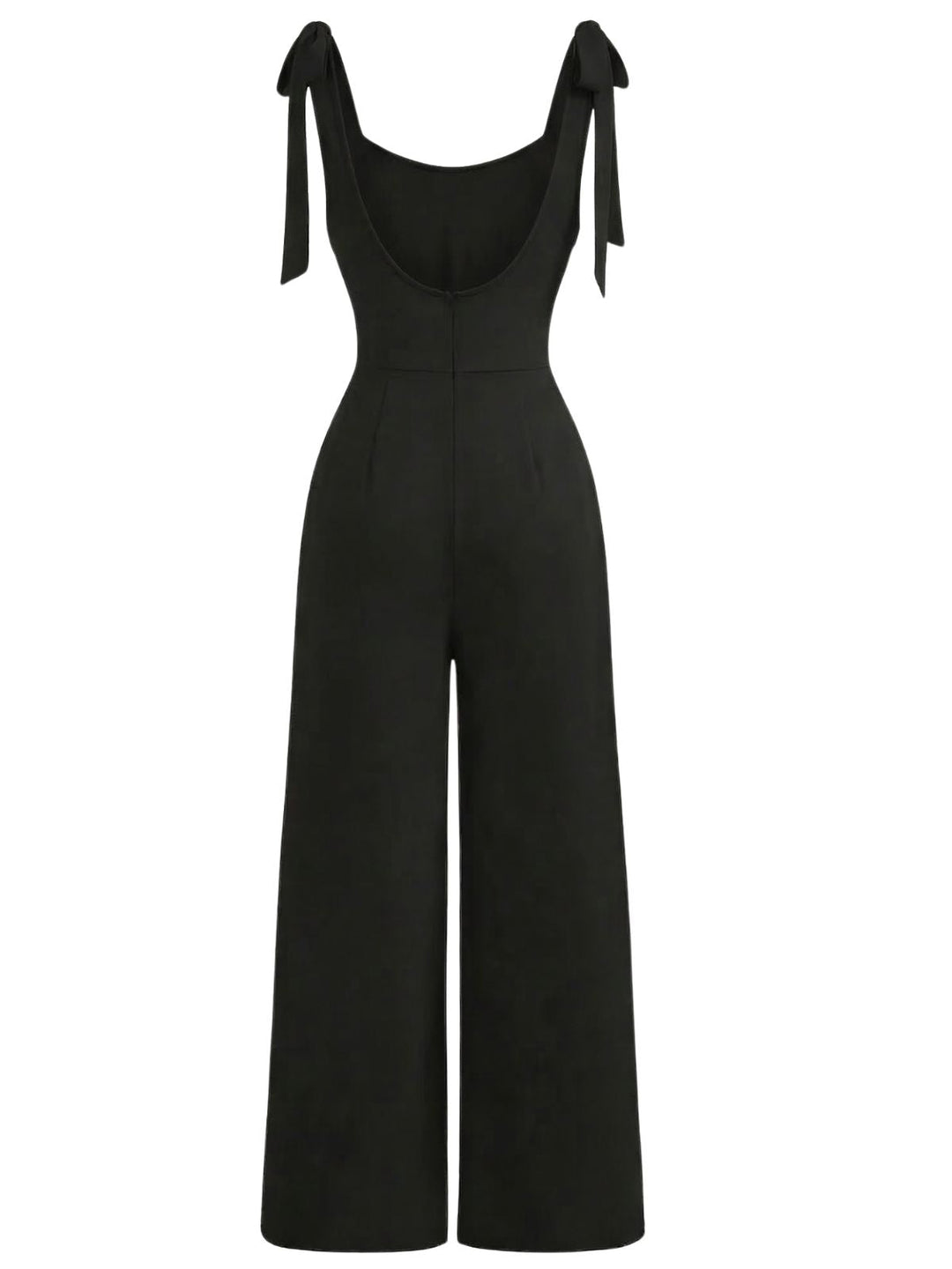 Black 1960s Sleeveless Spaghetti Strap Jumpsuit - vintage romper, retro jumpsuit for vintage lovers