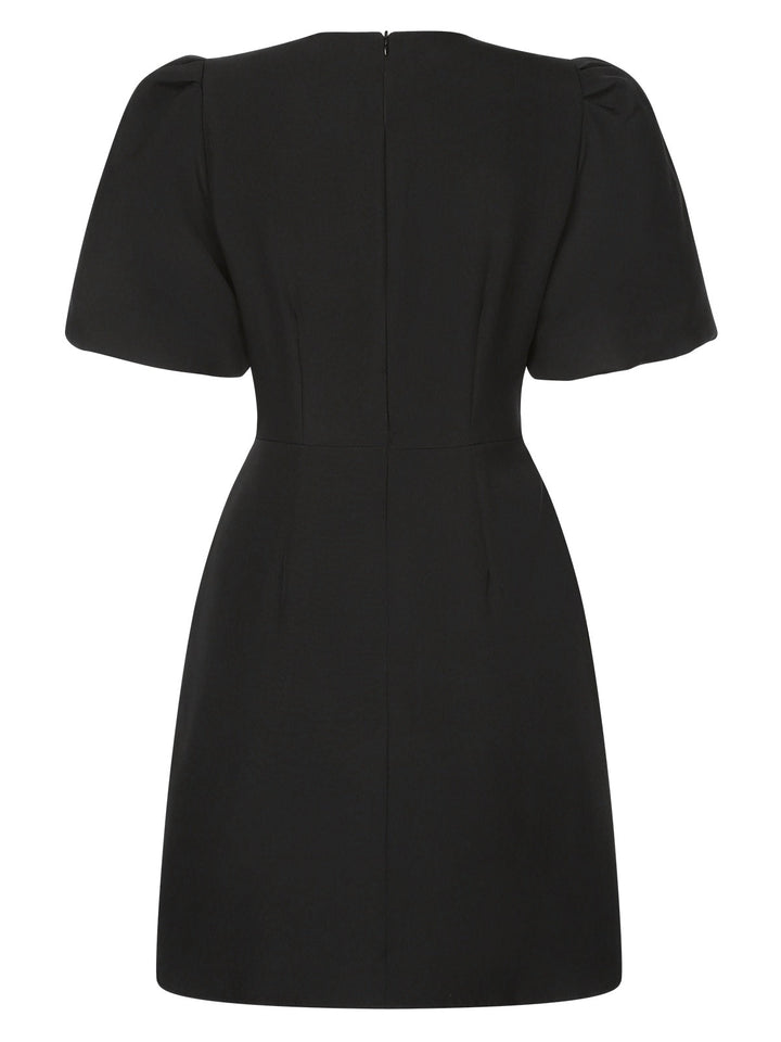 Black 1960s Solid Bow Hollow Puff Dress, vintage dress, retro fashion - perfect for women who love vintage and retro fashion