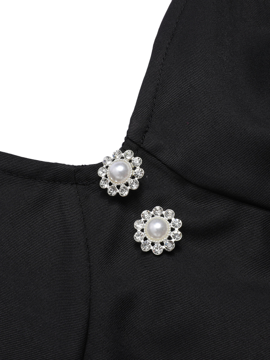 Black 1960s Solid Pearl Buttons Suspender Dress, vintage dress, retro fashion - perfect for women who love vintage and retro fashion