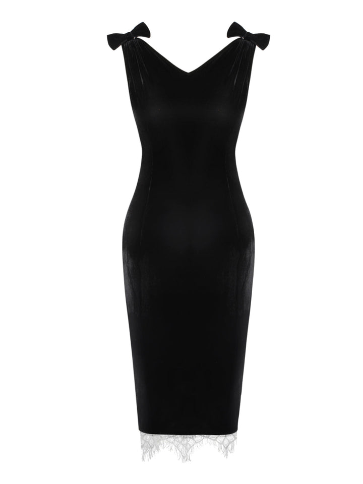 1960s Solid Velvet Bow Dress | 1960s | vintage dress, retro fashion