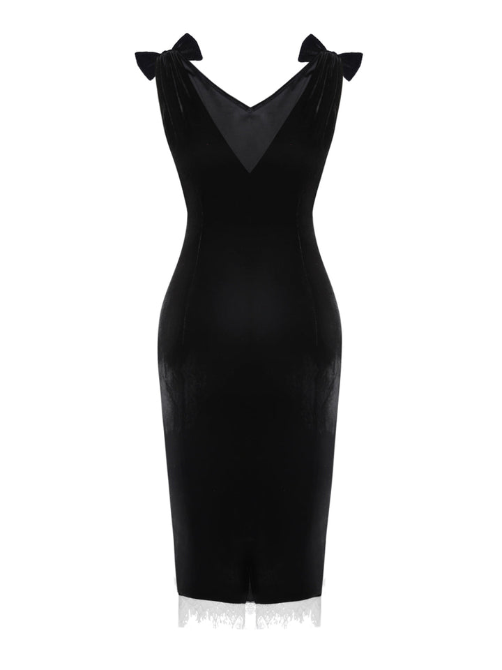 1960s Solid Velvet Bow Dress | 1960s | vintage dress, retro fashion