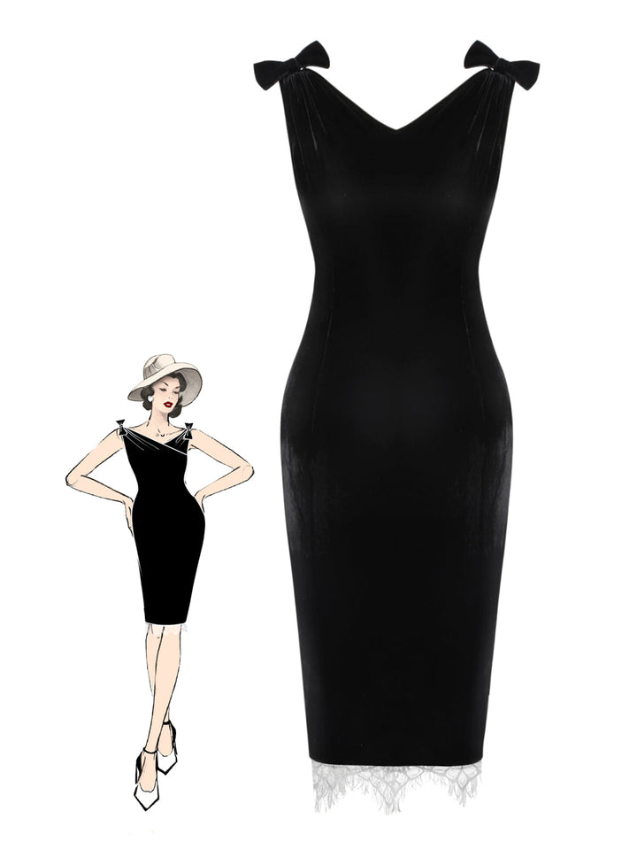1960s Solid Velvet Bow Dress | 1960s | vintage dress, retro fashion