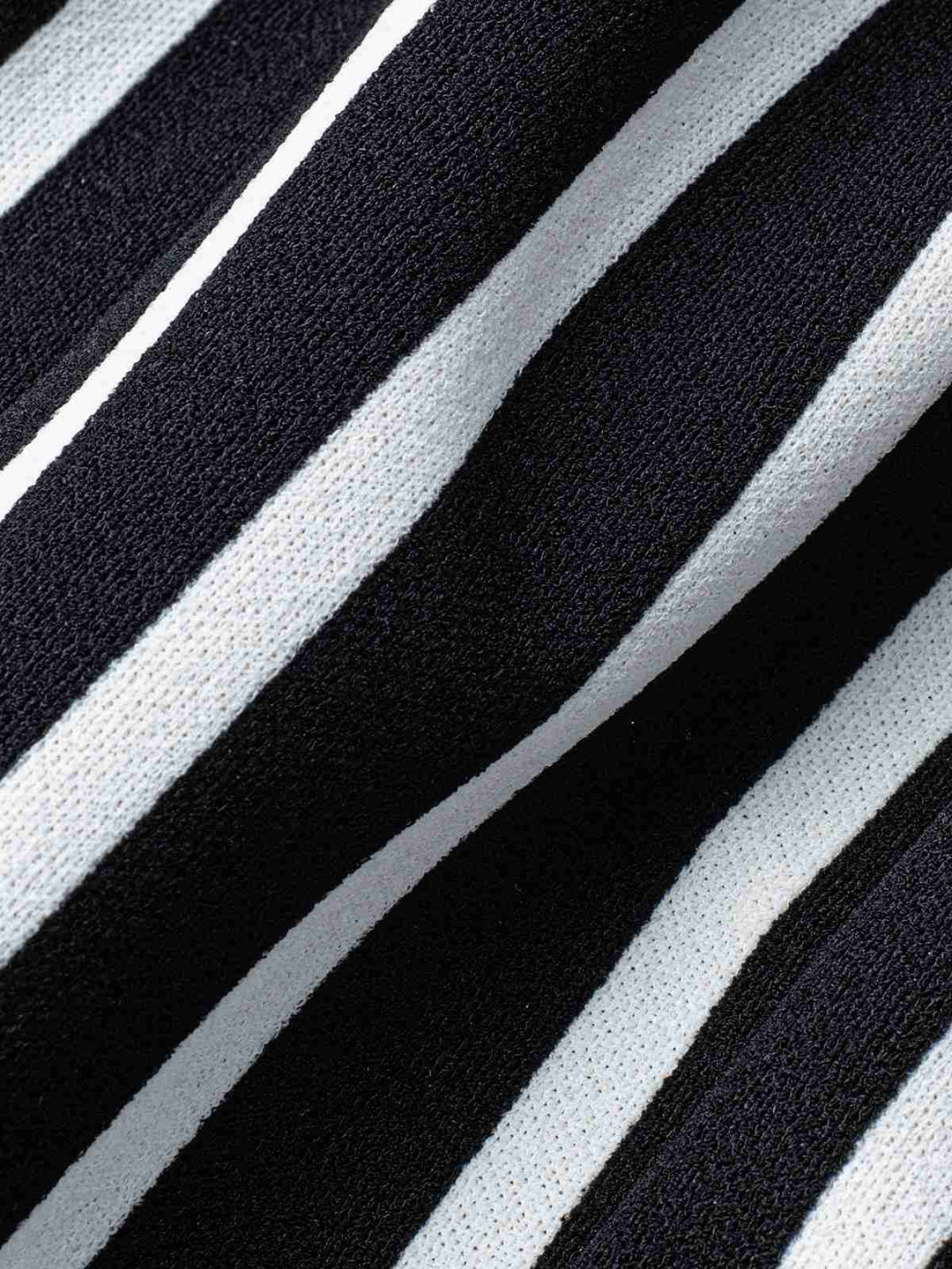 Black 1960s Striped Patchwork Lapel Pencil Dress, vintage dress, retro fashion - perfect for women who love vintage and retro fashion