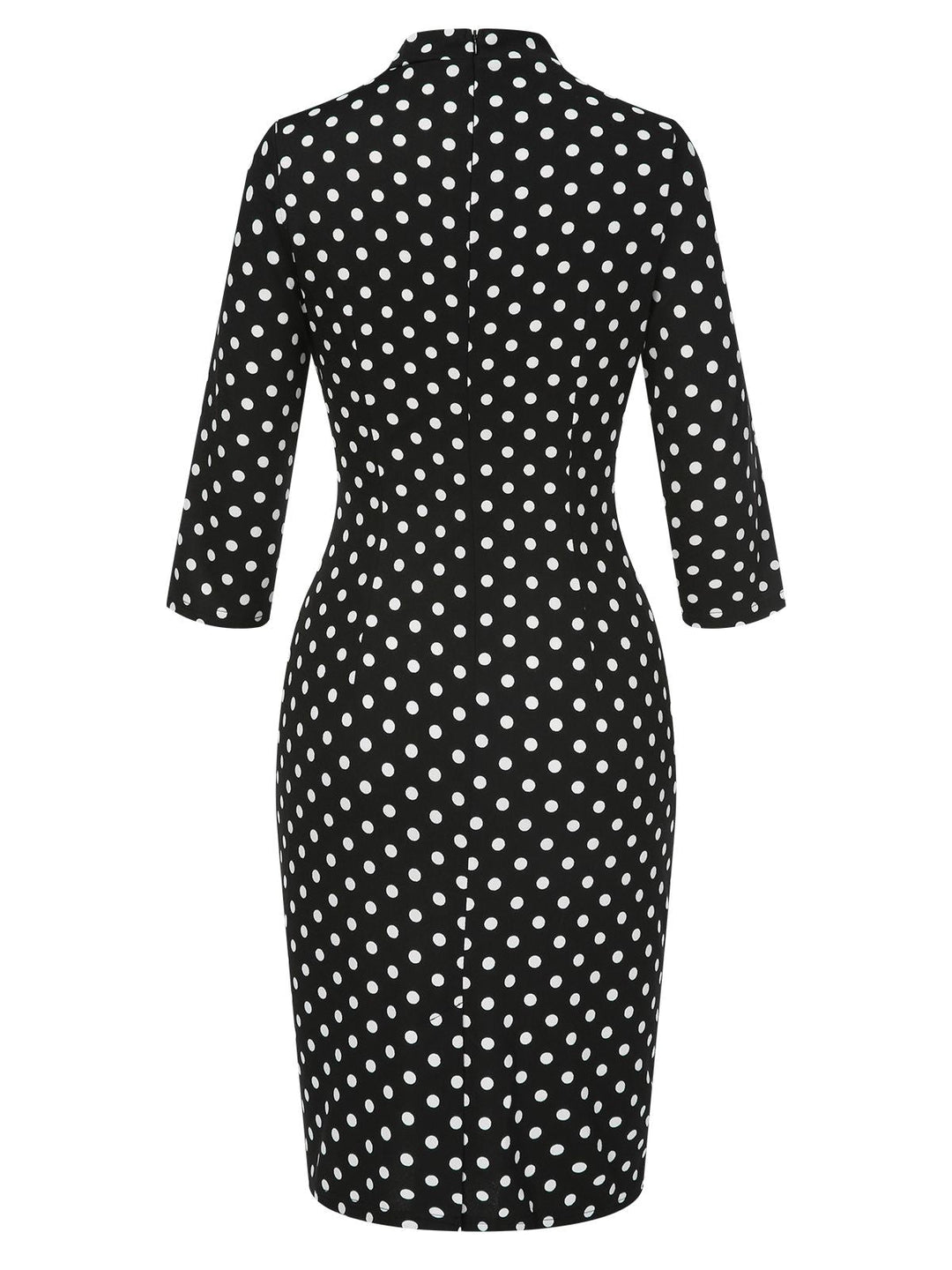 Black 1960s Tie Neck Polka Dots Dress, vintage dress, retro fashion - perfect for women who love vintage and retro fashion