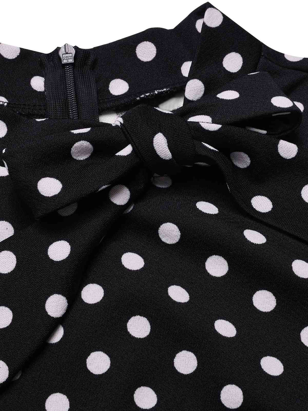 Black 1960s Tie Neck Polka Dots Dress, vintage dress, retro fashion - perfect for women who love vintage and retro fashion